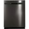 GE - 24" Top Control Tall Tub Built-In Dishwasher with Stainless Steel Tub - Black Stainless Steel-Front_Standard