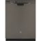 GE - 24" Front Control Tall Tub Built-In Dishwasher with 3rd Rack - Slate-Front_Standard