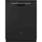 GE - 24" Front Control Tall Tub Built-In Dishwasher with 3rd Rack - Black-Front_Standard 