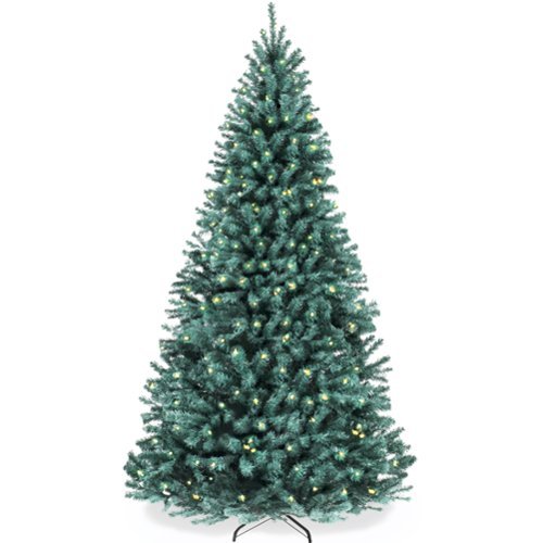 Best Choice Products - 4.5ft Pre-Lit Christmas Tree w/ Foldable Base, 100 Lights, 436 Tips - Blue Spruce-Front_Standard 