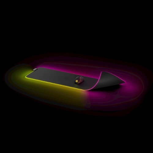 SteelSeries QcK Prism Cloth Gaming Mouse Pad with 2-Zone RGB Illumination XL - Black BUY ONLINE