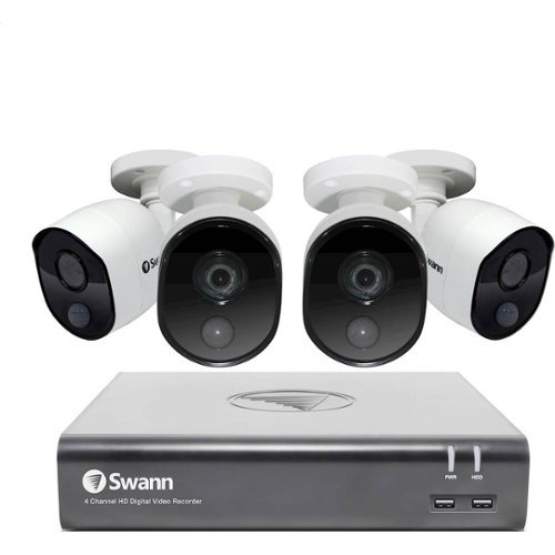 Swann - 4580 4-Channel, 4-Camera Indoor/Outdoor Wired 1080p 1TB DVR Surveillance System-Front_Standard 