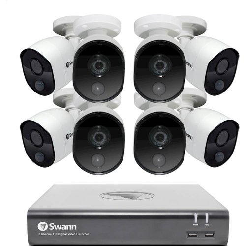 Swann - 4580 8-Channel, 8-Camera Indoor/Outdoor Wired 1080p 1TB DVR Surveillance System-Front_Standard 
