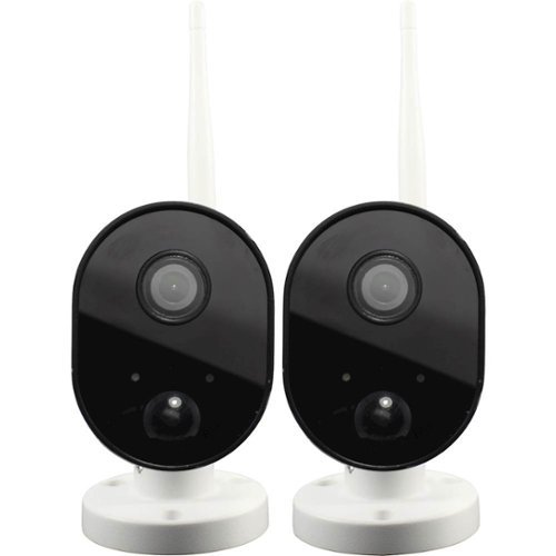 Swann - Indoor/Outdoor 1080p Wi-Fi Wireless Security Camera (2-Pack) - Black/White-Front_Standard 