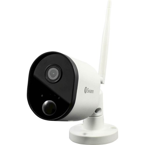 Swann - Indoor/Outdoor 1080p Wi-Fi Wireless Security Camera - Black/White-Front_Standard 