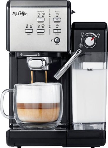 Mr. Coffee - Espresso Machine with 19 bars of pressure and Milk Frother - Stainless Steel