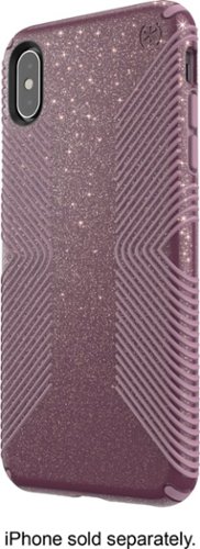 Speck - Presidio Grip + Glitter Case for Apple® iPhone® XS Max - Starlit Purple With Gold Glitter-Front_Standard 