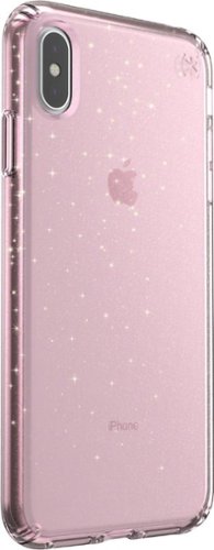 Speck - Presidio Grip + Glitter Case for Apple® iPhone® XS Max - Bella Pink With Gold Glitter-Front_Standard 