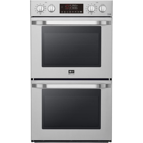 LG - STUDIO 30" Smart Built-In Electric Convection Double Wall Oven with EasyClean - Stainless Steel