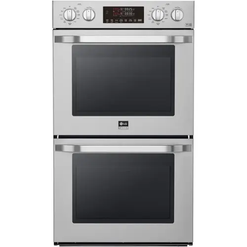 Front. LG - STUDIO 30" Smart Built-In Electric Convection Double Wall Oven with EasyClean - Stainless steel.