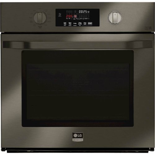 LG - STUDIO 30" Built-In Single Electric Convection Wall Oven - Black Stainless Steel-Front_Standard 