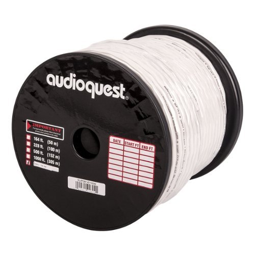 AudioQuest SLiP/DB-14/2 - 100' CL3/FT4 In-Wall & Direct Burial Rated Bulk Speaker Cable - White with Silver Stripes GLOBAL SHIPPING