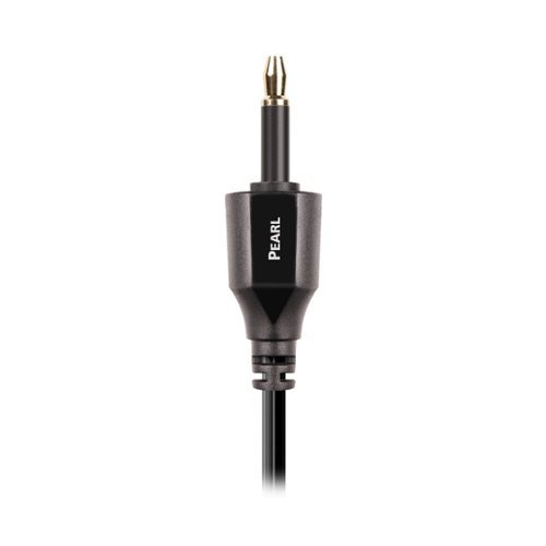 AudioQuest Pearl Optical > 3.5mm Mini M 2.5' Digital Toslink Fiber-Optic Cable with Toslink to 3.5mm Mini Connectors - Black with Gray Stripes WORLDWIDE DELIVERY