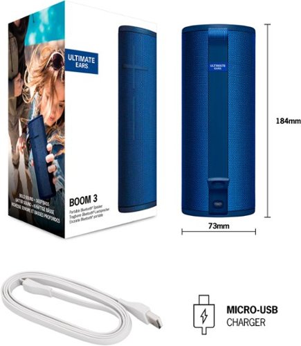 Ultimate Ears BOOM 3 Portable Wireless Bluetooth Speaker with Waterproof/Dustproof Design - Lagoon Blue BUY IN MIDDLE EAST