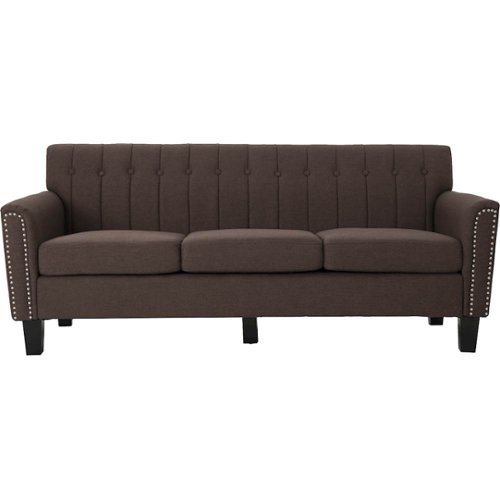Noble House - Crandon Sofa - Dark Brown-Front_Standard 