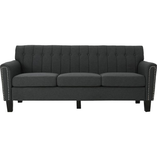 Noble House - Crandon Sofa - Dark Gray-Front_Standard 