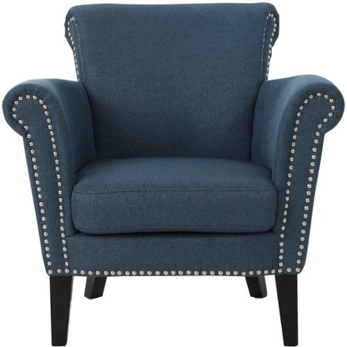 Noble House - Fremont Club Chair - Navy Blue-Front_Standard 