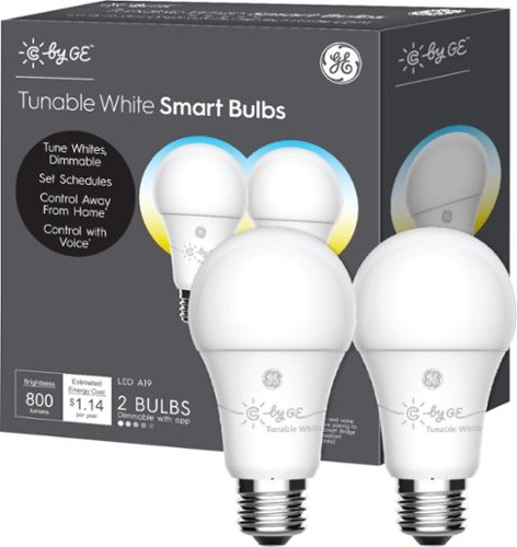  C by GE - A19 Bluetooth Smart LED Bulb with Google Assistant/Alexa/HomeKit (2-Pack) - Adjustable White