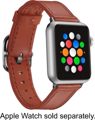 Platinum™ - Leather Watch Strap for Apple Watch™ 38mm and 40mm - Papaya-Angle_Standard 