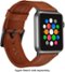 Platinum™ - Leather Watch Band for Apple Watch 42mm, 44mm (Series 1-8) and Apple Watch Ultra 49mm - Papaya-Angle_Standard