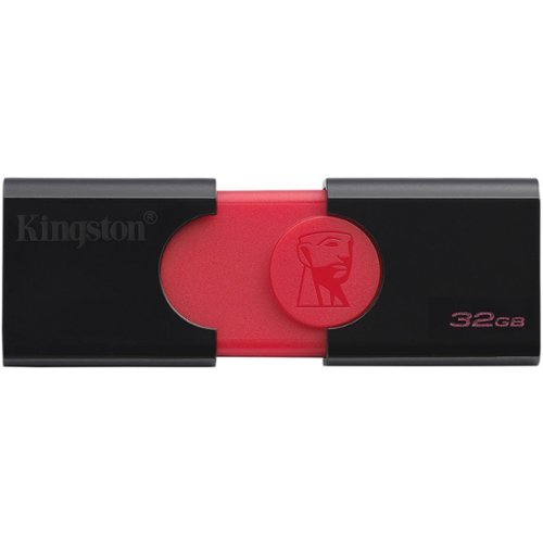 Kingston - DataTraveler 32GB USB 3.1 Gen 1 Flash Drive - Black On Red-Front_Standard 