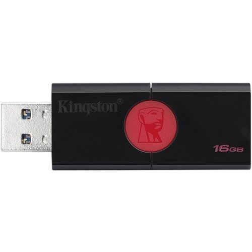  Kingston - DataTraveler 16GB USB 3.1 Gen 1 Flash Drive - Black On Red