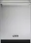 Front. Viking - 24" Top Control Built-In Dishwasher with Stainless Steel Tub - Stainless Steel.