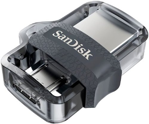 SanDisk - Ultra 128GB USB 3.0, Micro USB Flash Drive - Gray / Transparent