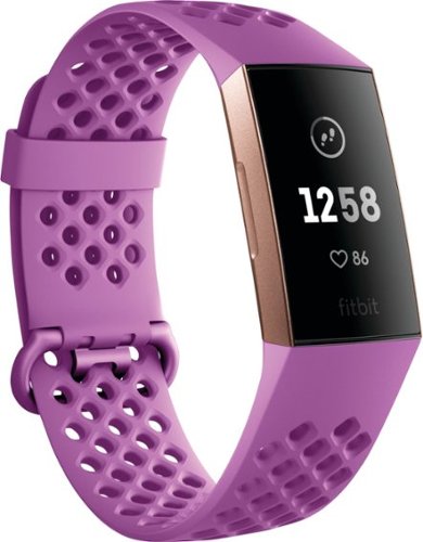  Fitbit - Charge 3 Activity Tracker + Heart Rate - Berry/Rose Gold