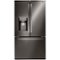LG - 22.1 Cu. Ft. French Door Counter-Depth Smart Refrigerator with External Tall Ice and Water - Black Stainless Steel-Front_Standard 
