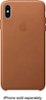 Apple - iPhone® XS Max Leather Case - Saddle Brown-Front_Standard