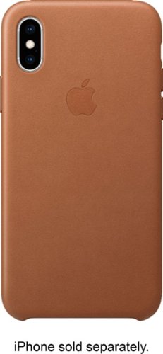 Apple - iPhone® XS Leather Case - Saddle Brown-Front_Standard 