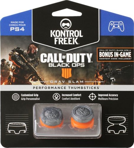  KontrolFreek - Call of Duty: Black Ops 4 Grav Slam Performance Thumbsticks for PlayStation 4 - Orange/Gray