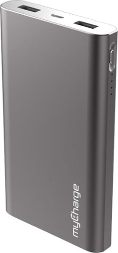myCharge - RazorMax 8,000mAh Portable Charger for Most USB-Enabled Devices - Gunmetal-Front_Standard 