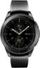 Samsung - Geek Squad Certified Refurbished Galaxy Watch Smartwatch 42mm Stainless Steel - Midnight Black-Front_Standard
