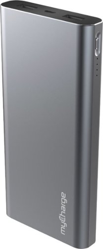 myCharge - RazorUltra 16,000mAh Portable Charger for Most USB-Enabled Devices - Space Gray-Front_Standard 