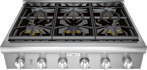 Thermador - Professional Series 36" Built-In Gas Cooktop with 6 Pedestal Star Burners - Stainless steel