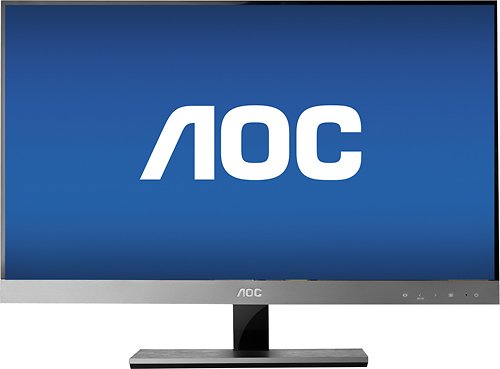  AOC - 27&quot; Widescreen Flat-Panel IPS LED HD Monitor - Piano Black/Silver