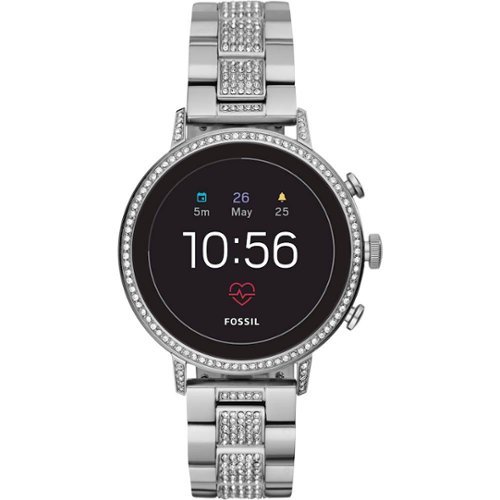 Fossil - Gen 4 Venture HR Smartwatch 40mm Stainless Steel - Silver with Stainless Steel Strap-Front_Standard 