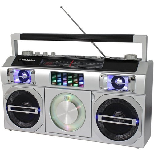 Studebaker - Master Blaster CD-RW/CD-R/CD-DA Boombox with AM/FM Radio - Silver