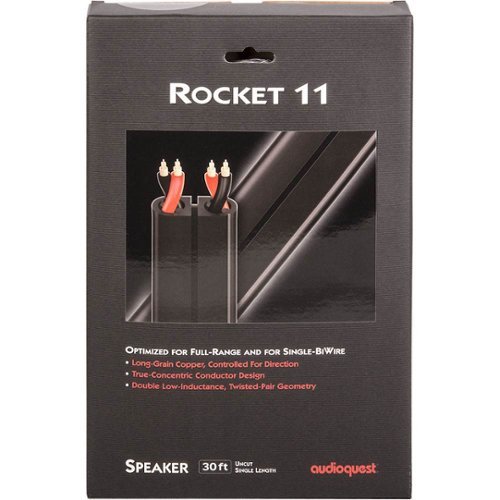 AudioQuest Rocket 11 30' Speaker Cable - Black With Gray Stripes GLOBAL SHIPPING