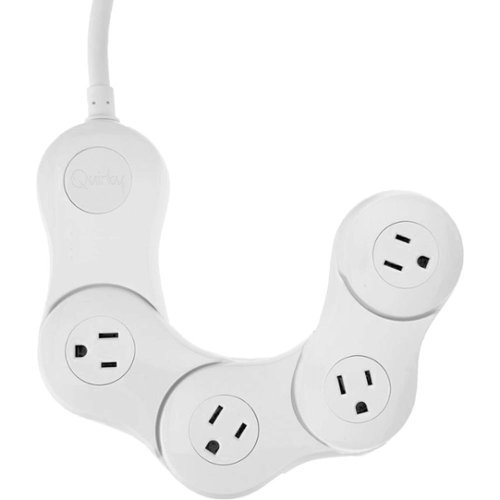 Quirky - Pivot Power Jr. 4-outlet Flexible Power Strip - White-Front_Standard 