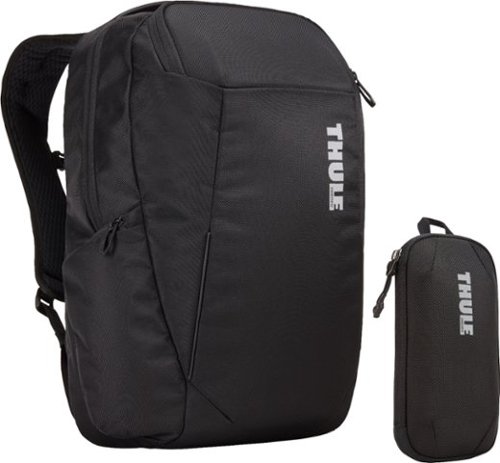 Thule - Accent Backpack 23L Bundle for 15.6" Laptop w/ Subterra PowerShuttle, 10" Tablet Sleeve, SafeZone, & Water Bottle Holder - Black