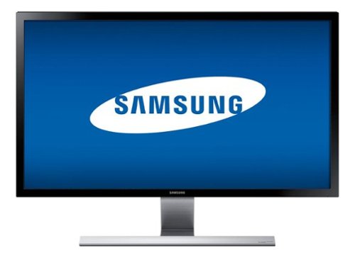 Samsung - Geek Squad Certified Refurbished UE590 Series 28" LED 4K UHD FreeSync Monitor - Black High Glossy/Metallic Silver