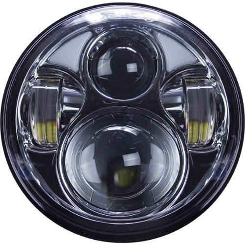 Heise - 5.6" 8-LED Round Motorcycle Headlight with Partial Halo - Silver