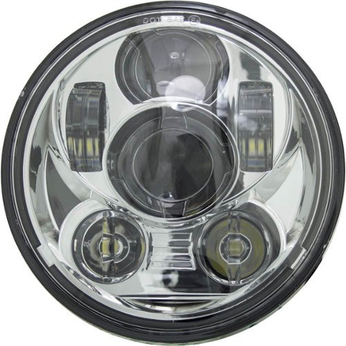 Image of Heise - 5.6" 8-LED Round Motorcycle Headlight - Silver