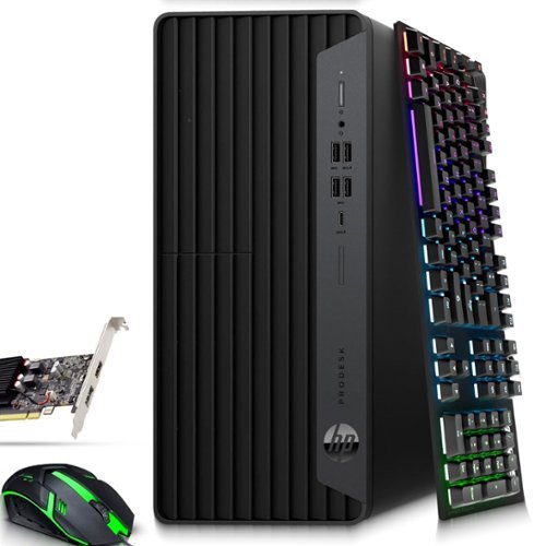 HP - Refurbished Excellent - G6 Tower Gaming Desktop PC | Intel i5-10th 3.1GHz | 16GB RAM | 512GB SSD | NVIDIA GTX 1050Ti | RGB KB & M |WiFi | Win11 - Black-Front_Standard 