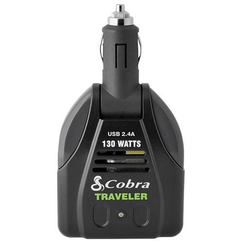 Cobra - Traveler 130W Power Inverter - Black-Front_Standard 