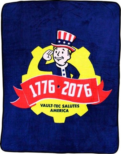  Bethesda - Fallout 76 Tricentennial Edition Fleece Blanket - Blue/Red/Yellow/White