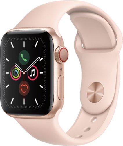 Apple Watch Series 5 (GPS + Cellular) 40mm Gold Aluminum Case with Pink Sand Sport Band - Gold Aluminum (Verizon)